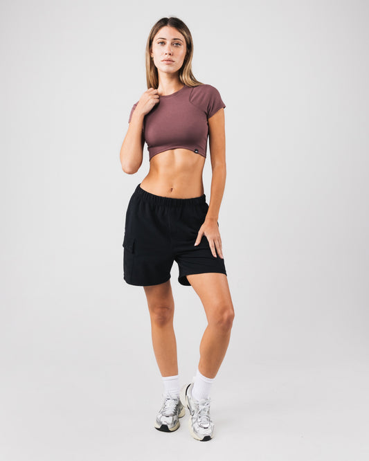Angled Crop Tee - Sugar