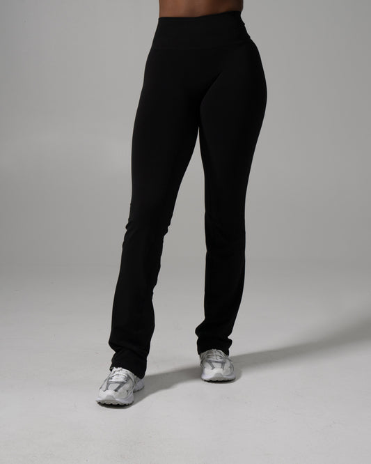 Pump Mid Rise Flared Pant Long - Black