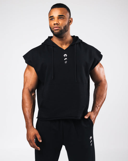 Three Pillar Capped Hoodie - Black