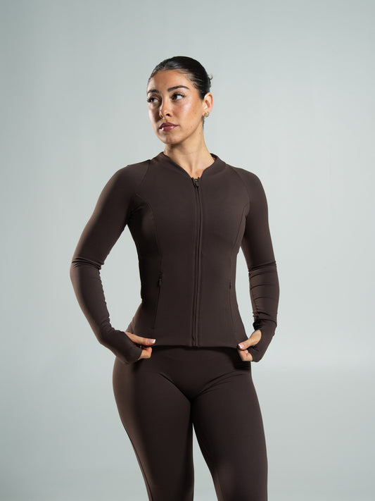 Aura Sculpt Jacket Long - Walnut