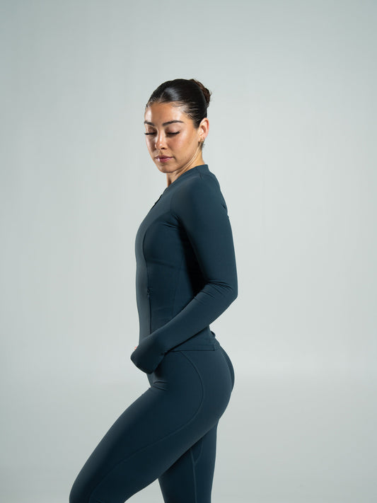 Aura Sculpt Jacket Long - Deep Sea
