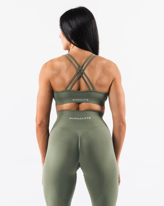 Amplify Deep V Bra - Noble Green