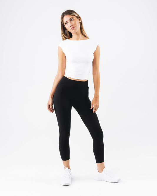 Basics Open Back Top - White