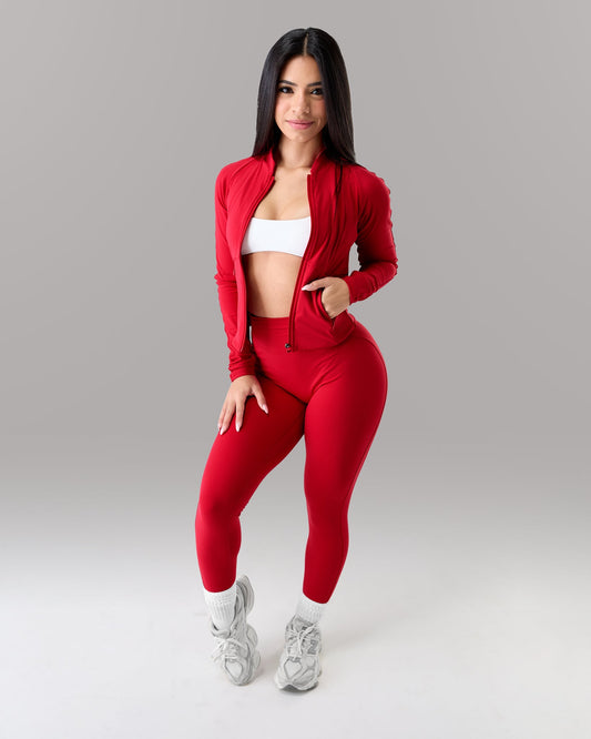 Aura Sculpt Jacket - Scarlet