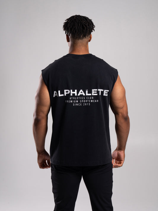 Stone Wash Alpha Tank - Black